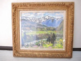 西山真一　油彩画「残雪の頃」