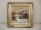 樋口洋　油彩画「雪の天使園」